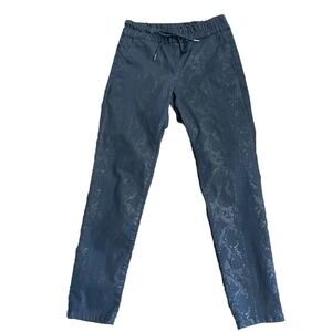 Bevy Flog Pants Women's Size Tag-26 Navy Blue Snakeskin Drawstrings Israel